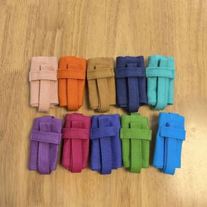Foldable Canvas Milk Tea Coffee Cup Sleeves with Hook Colorful <b>Portable</b> Tote Bag Hand-held Beverage Sleeve Direct Supply - Product Image 3