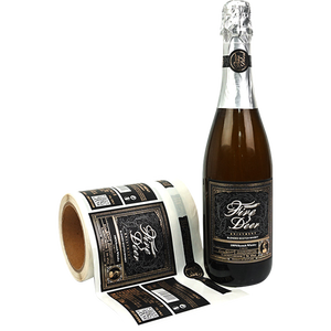Tùy chỉnh in ấn sang trọng dày kết cấu bông giấy 3D Matt lá vàng dập nổi nhãn dán nhãn cho chai rượu vang - Product Image 2