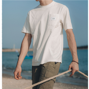 Ropa <span class=keywords><strong>de</strong></span> algodón 100 para hombre, camiseta <span class=keywords><strong>de</strong></span> peso pesado, <span class=keywords><strong>camisetas</strong></span> con bolsillos en el pecho a la moda callejera, camiseta Unisex para hombre, tu propia <span class=keywords><strong>marca</strong></span> para mujer - Product Image 3