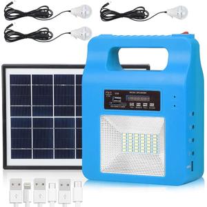 Kit de générateur solaire portable, système d'alimentation d'urgence pour le camping en plein air avec éclairage, radio FM MP3, contrôleur MPPT - Product Image 6