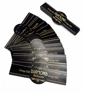 Hochwertige Zigarrenband-Etiketten Luxus-Design Gold Hot Stamp ing Geprägtes Zigarren etikett für Zigarren