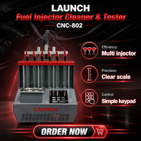 Máquina Limpiadora de Inyectores de Combustible LAUNCH CNC-802, Ultrasónica, para 6 Cilindros, GDI, EFI, SFI, 110V/220V, Probador y Limpiador de Inyectores