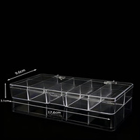 Boîte en plastique transparente en PS à 10 compartiments, fabriquée à partir de matériaux recyclés écologiques, avec couvercle, pour outils et petits accessoires