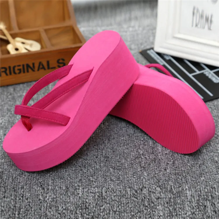 Platform Flip Flops Plus Size 34-43 Slope Heel Slippers Beach Sandals Casual Shoes Women Wedges Sandals