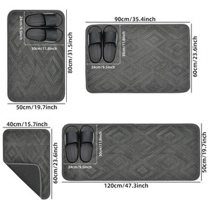 Set di Tappetini da Bagno in Finto Cashmere Jacquard Personalizzati <span class=keywords><strong>con</strong></span> Copriwater - Tappetino Assorbente Antiscivolo per Bagno - Product Image 5