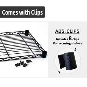 מדפי רשת מתכת 4 קומות, מדף אחסון שחור לבן, מדפי רשת מתכת, רבי מכר - Product Image 3