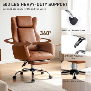 Chaise <span class=keywords><strong>de</strong></span> bureau ergonomique populaire pour cadres, marron, avec position assise croisée, adaptée aux animaux <span class=keywords><strong>de</strong></span> compagnie, inclinable à 180° °   Accoudoirs rabattables - Product Image 2