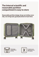 Valise de cabine PC Spinner Fashion Mini 18 pouces, portable multi-usages, avec interface de charge USB, porte-gobelet et roues silencieuses