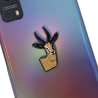 Milieu-est animaux conception émail broches autocollants cerf aigle oiseau cheval chameau conceptions métal adhésif Badge autocollant pour téléphone portable