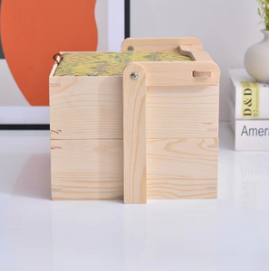 Caja de comida portátil de doble capa al por mayor embalaje de recuerdo chino para Dragon Boat Festival arroz artesanías de madera carteles de pared - Product Image 4