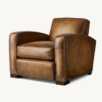 Fauteuil club classique OEM Sassanid, ensembles de mobilier de luxe pour la maison, bibliothèque, fauteuil en cuir vintage et ottoman