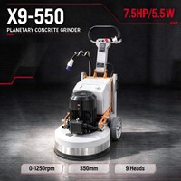 Machine à polir les sols en terrazzo et en béton, électrique, industrielle, Merrock, 220V 50/60Hz, 9 têtes, 550mm, polisseuse à marbre X9-550