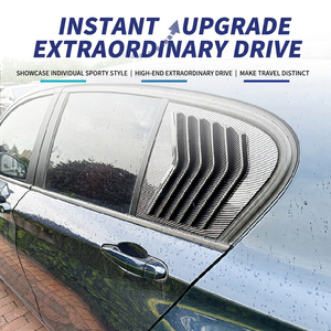For BMW Louvered Triangular Window Stickers Piano Black Carbon Fiber Texture 2011-2019 Adhesive <b>Car</b> <b>Decals</b> - Product Image 4