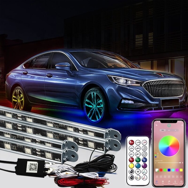 APP REMOTE Control Waterproof Car Chassis Lights Kit Car Underbody Lights Kit 90cm 120cm Music Sync Function