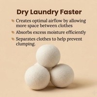 Boules de séchage en laine réutilisables pour lave-linge, adoucissant naturel, accessoires pour machine à laver