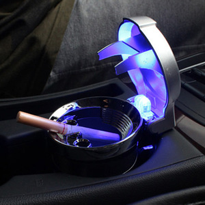 Cenicero de Coche Abatible con Luz LED Azul de Alto Brillo, de Metal, para el Interior del Vehículo, Regalo para Coche - Product Image 5