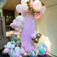 Grandes boules miroir gonflables arc-en-ciel pour événements et fêtes, décorations brillantes, ballons suspendus géants