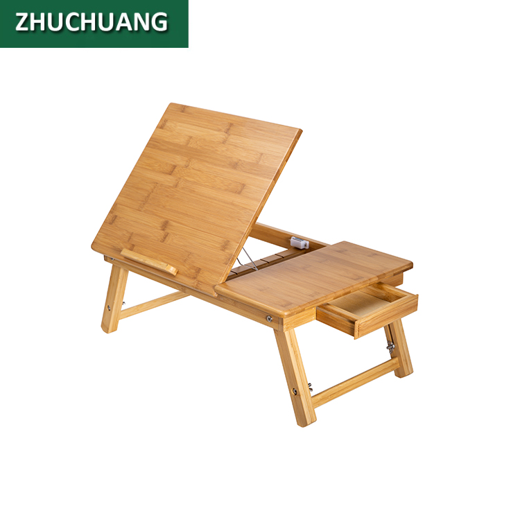 Подгонянный размер высокое качество бамбука регулируемый ноутбук стол для кровати