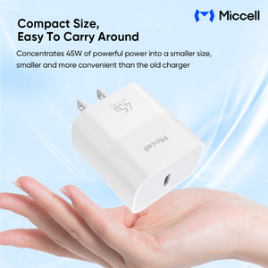 Chargeur mural rapide USB Miccell 45W PD pour téléphone portable <span class=keywords><strong>iPhone</strong></span>, certifié CE FCC, chargeur rapide PD 20W pour Apple <span class=keywords><strong>iPhone</strong></span> - Product Image 4