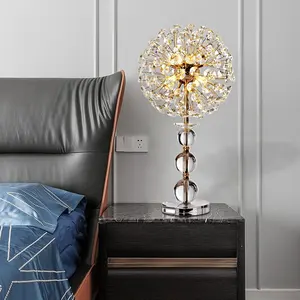 Lampe décorative en cristal, tissu moderne, éclairage pour la maison, lampe de bureau, salon, chambre à coucher