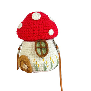 Crochet nấm nhà túi tự làm Kit-dễ thương sợi nghề cung cấp cho người mới bắt đầu | Đồng xu nhỏ Crossbody/vai túi làm Kit - Product Image 6