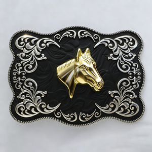 Fivela de Cinto para Homens OEM ODM Personalizada com Logo de Metal em Relevo, Estilo Cowboy Ocidental Antigo, Grande, em Liga de Zinco, Latão, Ouro, Artesanato 3D - Product Image 3