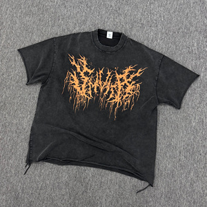 <span class=keywords><strong>T</strong></span>-<span class=keywords><strong>shirt</strong></span> Oversize Distressed con Grafica Stile Streetwear, Lavaggio Boxy, del Produttore di Abbigliamento Streetwear - Product Image 2