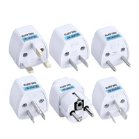 Adaptor Colokan Listrik Global 10A 250V, Konverter Soket Ekstensi Multi Negara Mini Portabel untuk Perjalanan Bisnis dan Studi