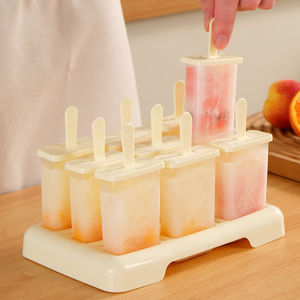 Ice Cream Mold Set 6 Popsicle Molds Plastic Food Grade Freezer Safe Dishwasher Safe For Homemade Ice Pops - Product Image 1