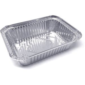 600ml Oblong 18x13x4cm Disposable Aluminum <b>Foil</b> Food <b>Container</b> with <b>Foil</b> Lid Food Grade Packaging Trays - Product Image 2