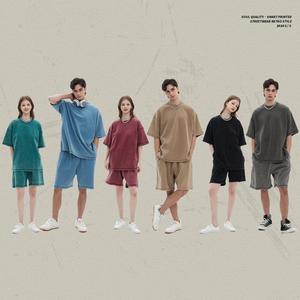 เสื้อยืดคอกลมแขนสั้นผ้าฝ้ายบาติก 400 กรัม ซักนุ่มสไตล์วินเทจ สำหรับผู้ชาย คุณภาพสูง แฟชั่น รับสกรีนโลโก้ ทรงโอเวอร์ไซส์ ขายส่ง - Product Image 4