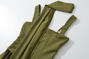 TAOP&ZA 2025 Kış Yeni Kadın Retro Zarif Kare Yaka Kolsuz Bel İnceltici Yırtmaçlı Askılı Elbise 25100 - Product Image 4