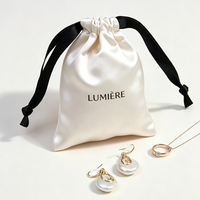 Benutzerdefinierter Logo-Satin-Staubbeutel, Großhandel Seiden-Satin-Beutel, Wiederverwendbarer Satin-Zugbeutel für Handtaschenaufbewahrung und Luxusverpackung