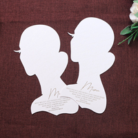 Carte de menu de mariage de luxe découpée avec silhouette de femme, dorure à chaud, en carton rigide personnalisé pour la décoration de table de douche nuptiale et de banquet