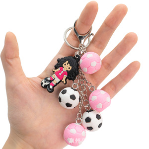 Décorations de Noël et d'Halloween en forme de ballon de sport 3D en PVC souple, porte-clés de dessin animé, pendentif cadeau - Product Image 4
