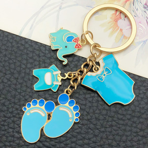 Lindo Colgante de Botella con Pies de Bebé Azules <span class=keywords><strong>para</strong></span> Joyería DIY y Llavero - Product Image 5