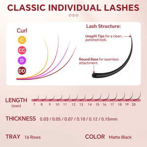 ขนตาปลอมแบบเส้นต่อเส้น KADS 16 แถว รุ่นคลาสสิค สีดำด้าน แคชเมียร์ ขนตาธรรมชาติ สำหรับต่อขนตาแบบพัด เพิ่มวอลลุ่ม สำหรับร้านเสริมสวย แบรนด์ส่วนตัว - Product Image 3