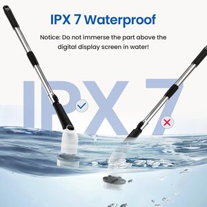 แปรงขัดฝักบัวไฟฟ้าไร้สายด้ามจับยาวแปรงทำความสะอาดไฟฟ้าสำหรับห้องน้ำทั้งเปียกและแห้ง - Product Image 6