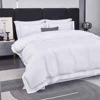 Ensemble de literie pour la maison en coton 100% brodé, doux et moelleux, 300 fils, toutes saisons