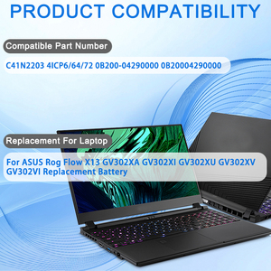 Asus Rog akış X13 için C41N2203 Laptop pil değiştirme GV302XI-CS96 GV302XA serisi 15.56V 4825mAh 0B200-04290000 ROG akış X13 - Product Image 4
