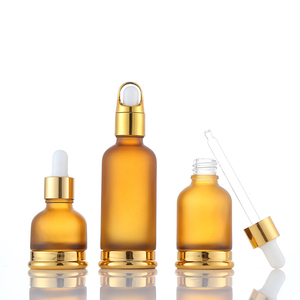 Contenedor de aceite esencial, botella cuentagotas de lujo de perfume dorado de 30ml - Product Image 3