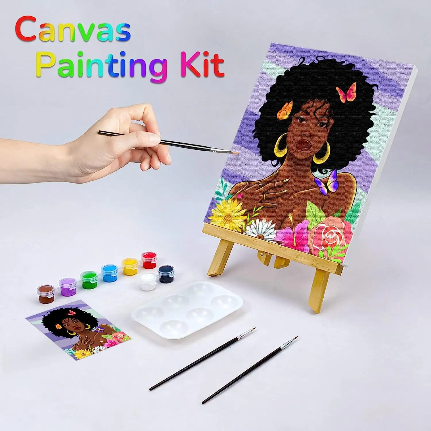 Venta al por mayor estilo africano imagen personalizada DIY pintura al óleo por números Kits con marco pintura de dibujo hecha a mano por números para adultos