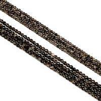 Perles en pierres naturelles d'obsidienne argentée facettées, 2/3/4 MM, bijoux minimalistes, accessoires pour la fabrication de colliers et de bracelets