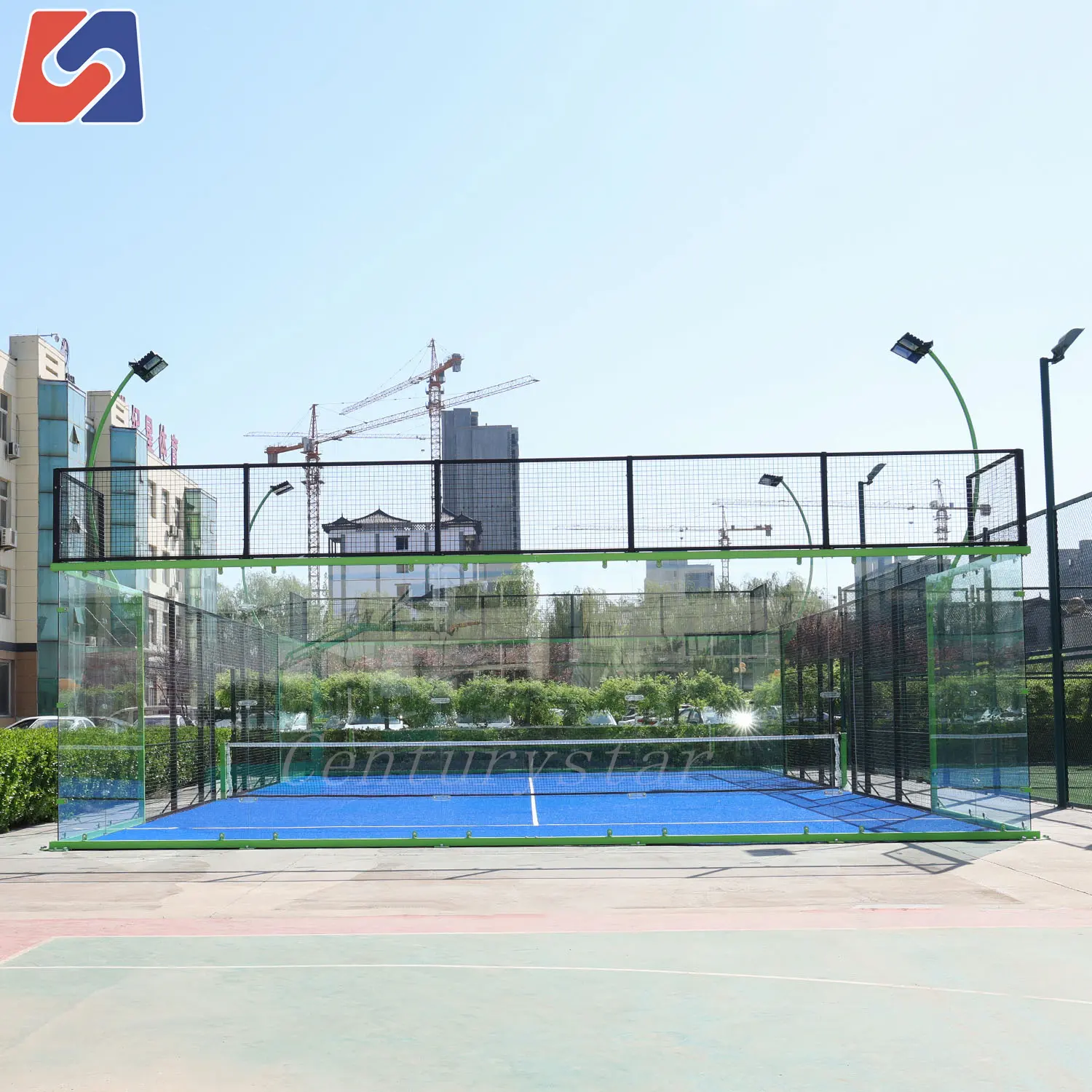 Новый индивидуальный панорамный Теннисный корт, китайский производитель с ракетками для паделей