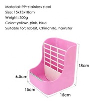 Panier en plastique 2 en 1 pour Hamster, lapin, herbe, suspendu, mangeoire, cochon d'inde, support à foins, bol pour Hamster, lapin, vente en gros