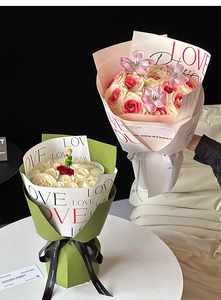 Papier d'emballage de fleurs simple et imperméable LOVE Lettres anglaises imprimées pour bouquets et cadeaux d'art pour les magasins de fleurs - Product Image 5