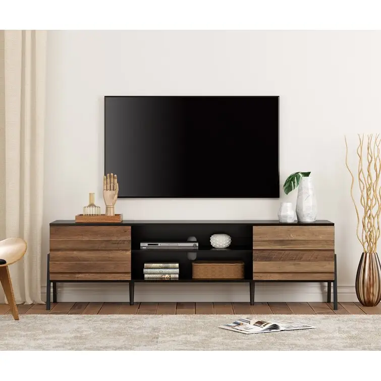 Furnitur ruang tamu dudukan TV klasik, konsol Media hiburan TV sempurna untuk mengatur dan menghias kabinet TV