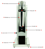 Machine à milkshake professionnelle robuste 180W, 2 vitesses variables, gobelet mélangeur en acier inoxydable 800ml