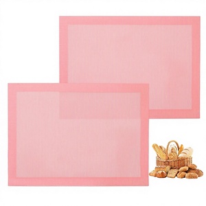 Tapis perforés AMYONE, 2 pièces, rose, demi-feuille, antiadhésifs, réutilisables, pour four, contact alimentaire sûr, pour pain/pizza/pâtisserie/biscuits, 11 5/8 po - Product Image 1