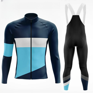 Conjunto de Jersey de Ciclismo Térmico de Forro Polar para Hombre, Traje de Ciclismo de <span class=keywords><strong>Invierno</strong></span>, Pantalones con Tirantes, Ropa de Ciclismo OEM para <span class=keywords><strong>Invierno</strong></span> - Product Image 2